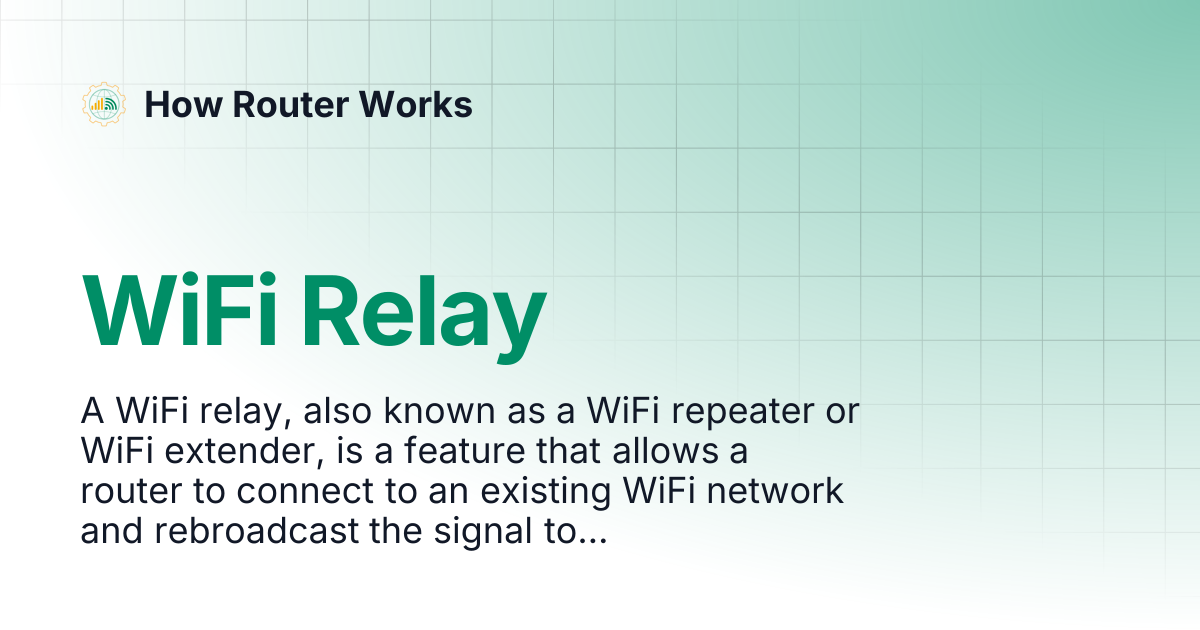 WiFi Relay | How Router Works